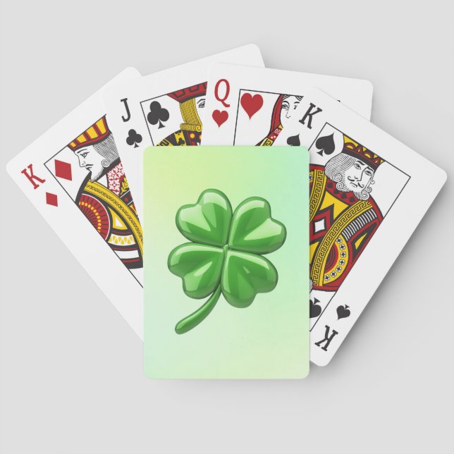 Jeu De Cartes Glissant quatre feuilles de trèfle (dos)
