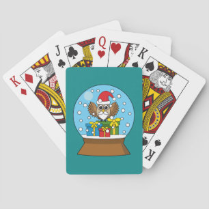 Jeu De Cartes Globe des neiges avec Chouette du Père Noël