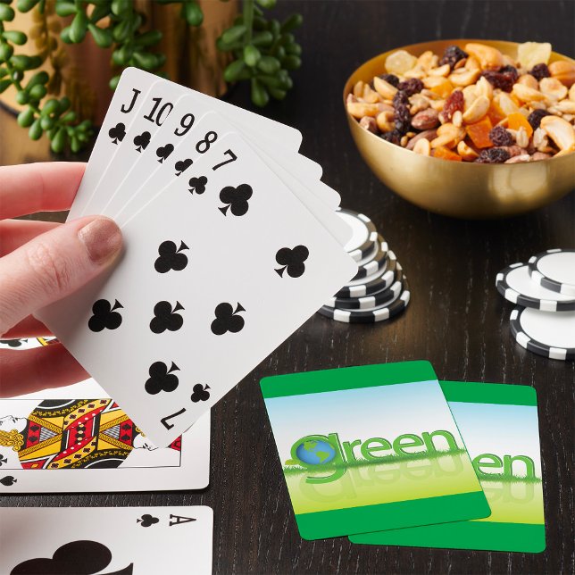Jeu De Cartes Globe Terre Verte Éco-Amical Nature (Créateur téléchargé)