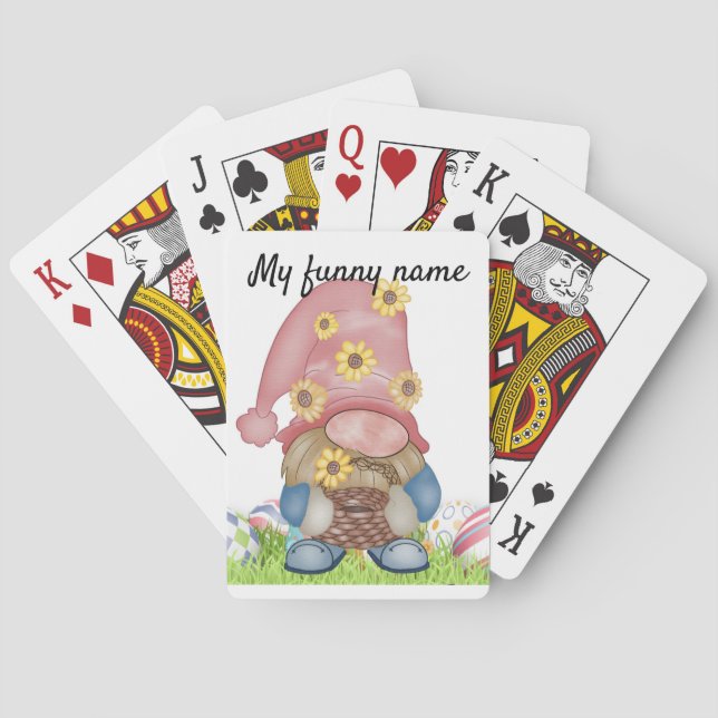 Jeu de cartes gnome de Pâques (dos)