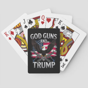 Jeu De Cartes God Guns Et Trump Eagle Drapeau Américain Vintage