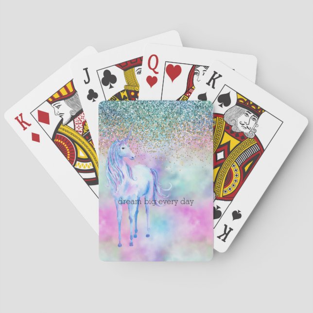 Jeu De Cartes Gold Aqua Parties scintillant Purple White    (dos)