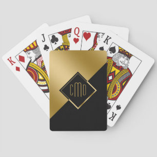 Jeu De Cartes Gold & Black Geometric Angels Design