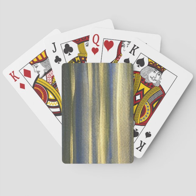 Jeu De Cartes Gold Blue Lines Classic Playing Cartes (dos)