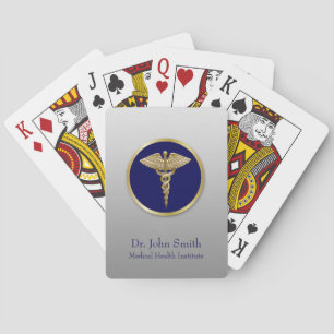 Jeu De Cartes Gold Blue Professional Médicale Caduceus