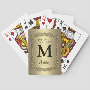 Jeu De Cartes Gold Customized Monogrammed Playing Cards