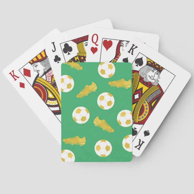 Jeu De Cartes Gold Elegant Classic Soccer Clefs Ball Green (dos)