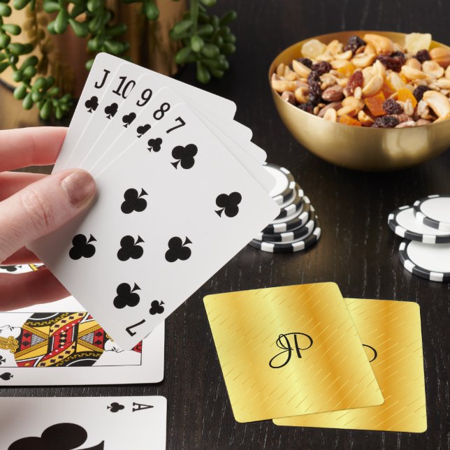 Jeu De Cartes Gold Look Modèle Monogramme élégant tendance (In Situ)
