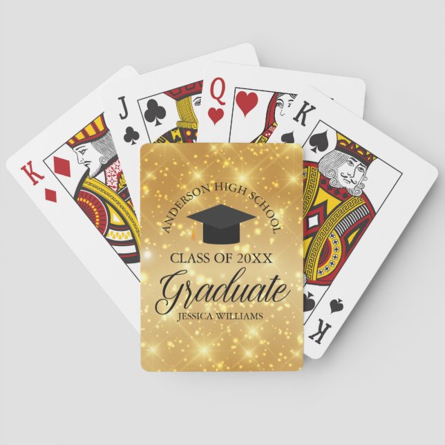 Jeu De Cartes Gold Sparkle Graduate Custom Graduate Cadeau (dos)