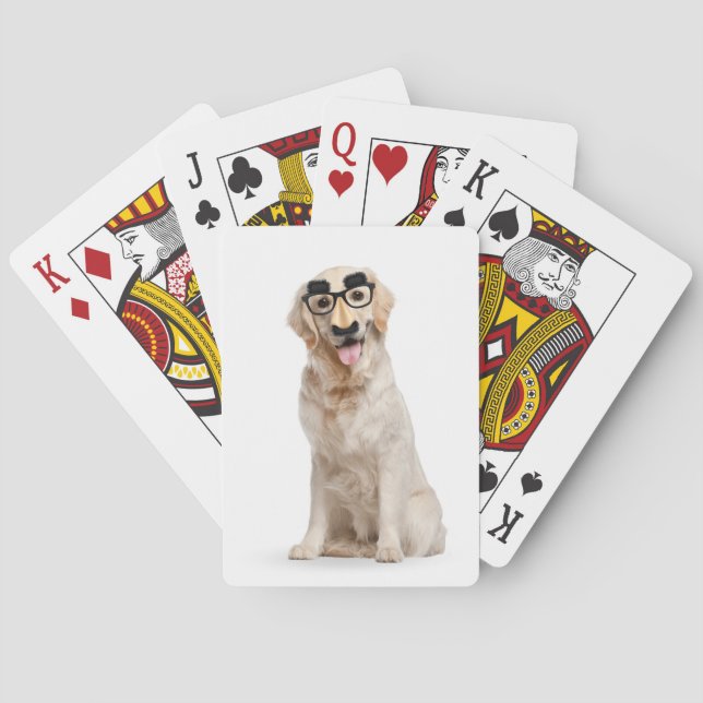 Jeu De Cartes Golden Retriever avec Masque amusant (dos)