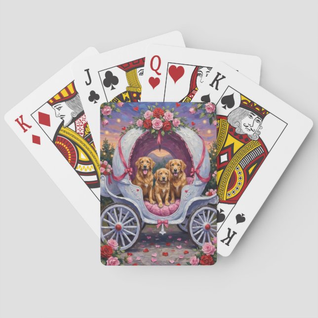 Jeu De Cartes Golden Retriever Dog Valentine's Day  (dos)