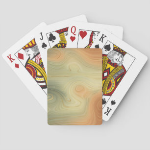 Jeu De Cartes Golden Strata   Pêche Brûlée Orange Vert Agate