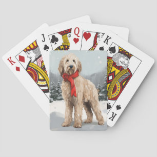 Jeu De Cartes Goldendoodle Chien dans Noël de neige