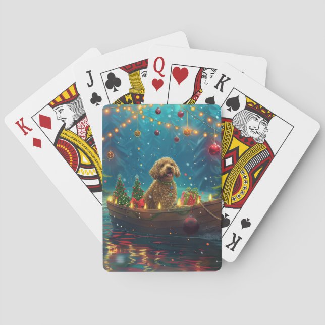 Jeu De Cartes Goldendoodle Noël Festive Voyage (dos)