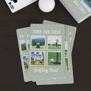 Jeu De Cartes Golf Photo Collage Golfing Papa Jouer aux cartes