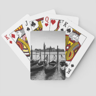 Jeu De Cartes Gondolas à Venise en noir et blanc