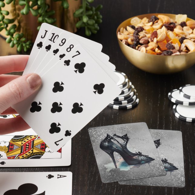 Jeu De Cartes Goth Vogue Grunge | Turquoise Splash Stiletto haut (In Situ)