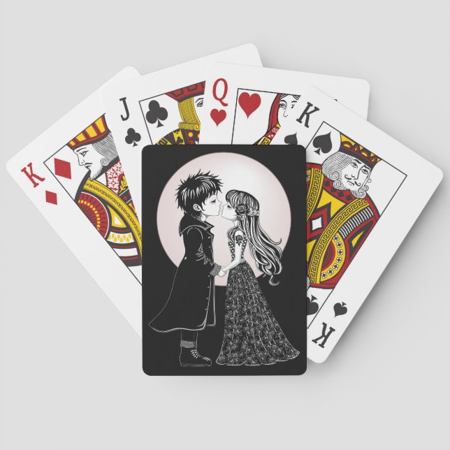Jeu De Cartes Gothique Emo Enfants Kiss Valentine's Day (dos)