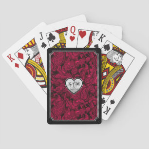 Jeu De Cartes Gothique Hallomariage Coeur Paisley Bourgogne ID86
