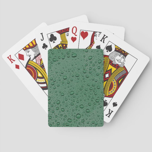 Jeu De Cartes gouttelettes d'eau vertes (dos)