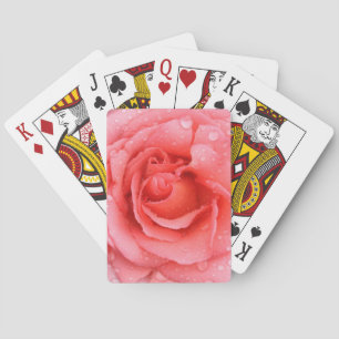 Jeu De Cartes Gouttes d'eau de rose rouge romantique