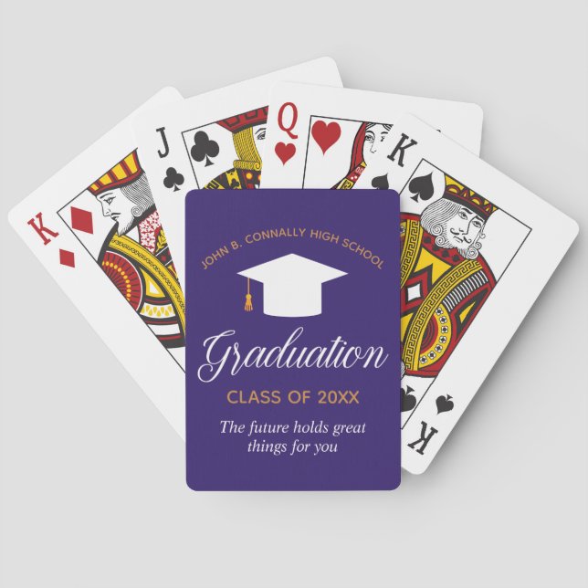 Jeu De Cartes Graduation personnalisée en violet 2025 Cadeau aux (dos)