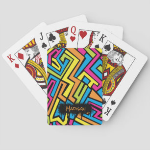 Jeu De Cartes Graffiti Street Art Motif en néon coloré personnal