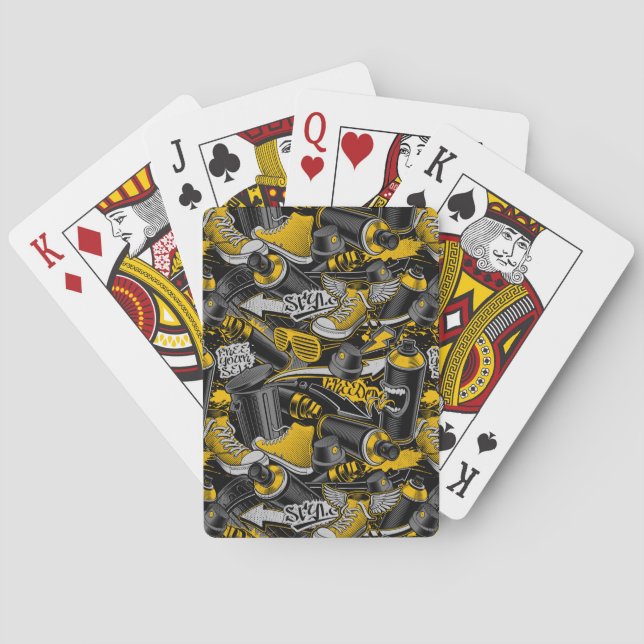 Jeu De Cartes Graffiti urbain Motif de rue (dos)