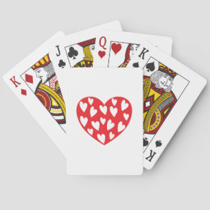 Jeu De Cartes Grand coeur rouge avec peu de coeur
