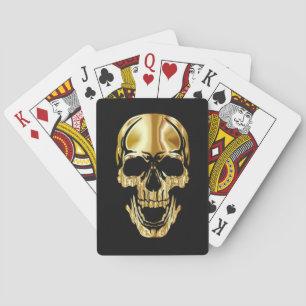 Jeu De Cartes Grand crâne d'or noir cool    