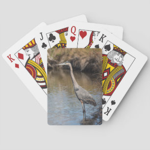 Jeu De Cartes Grand Héron Bleu dans l'eau Jouer des cartes