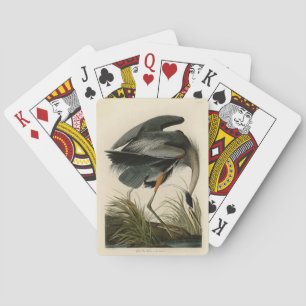 Jeu De Cartes Grand Héron bleu d'Audubon Marais Oiseau