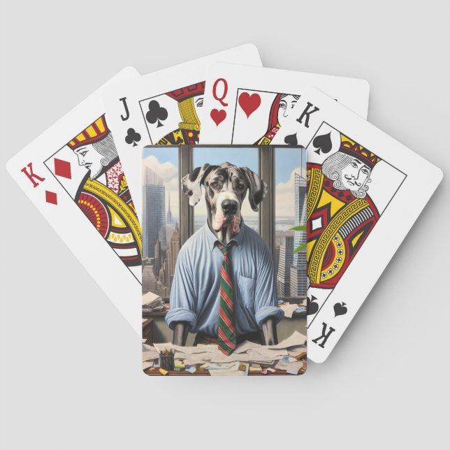 Jeu De Cartes Grand Homme D'Affaires Dane Dans Un Bureau (dos)