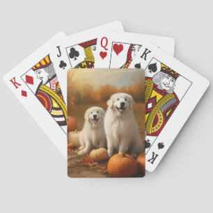 Jeu De Cartes Grand Pyrénées Chiot automne délice Citrouille
