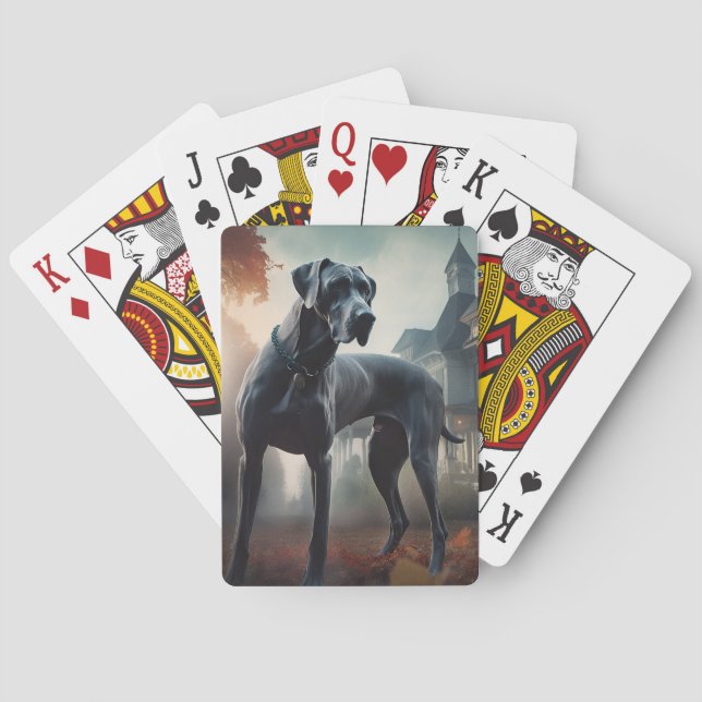 Jeu De Cartes Grande Dane Halloween effrayante (dos)
