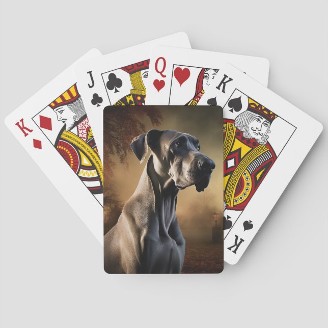 Jeu De Cartes Grande Dane Halloween effrayante (dos)