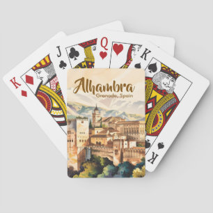 Jeu De Cartes Grande Espagne Grenade Alhambra Aquarelle Voyage