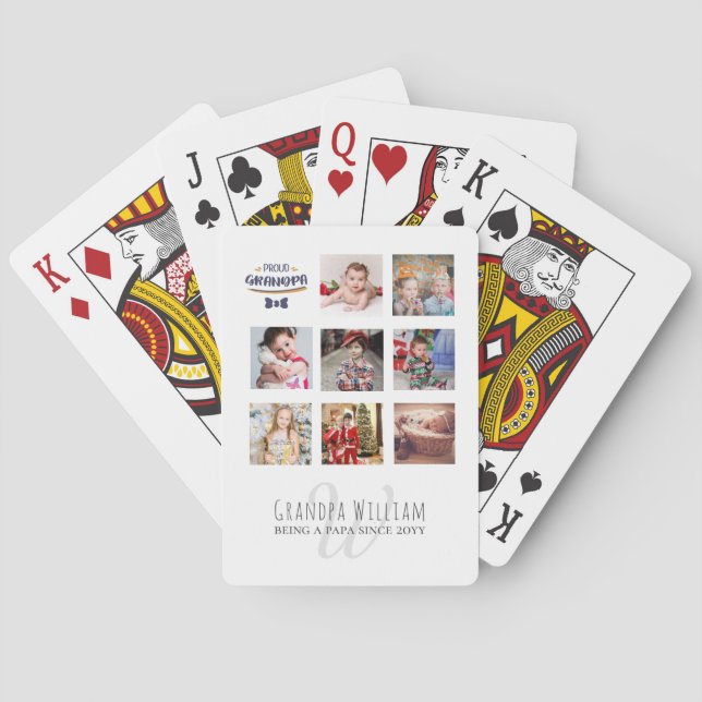 JEU DE CARTES GRANDPA PHOTO COLLAGE CADEAU FIER GRANDAD (dos)