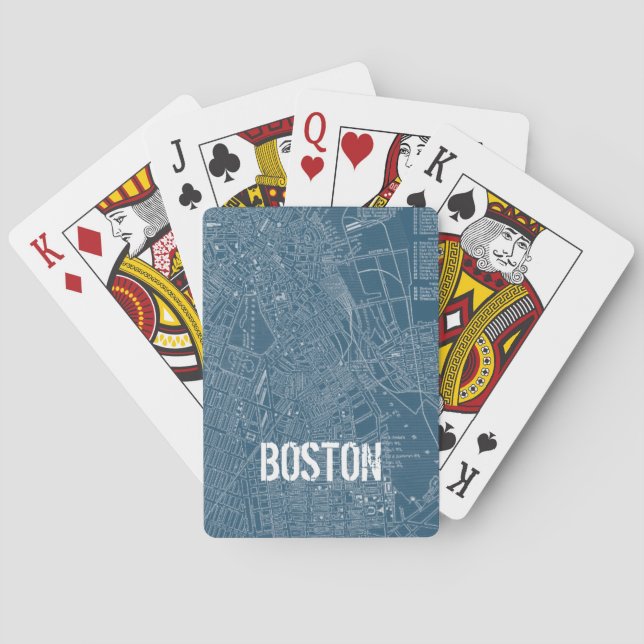 Jeu De Cartes Graphic map of Boston (dos)