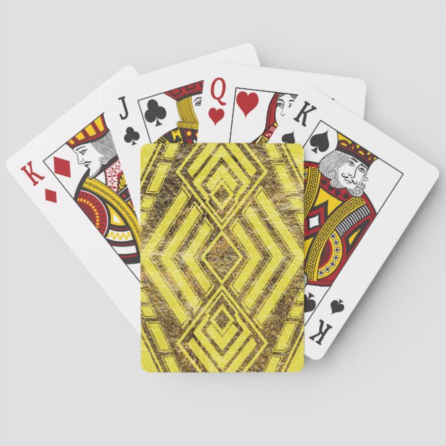 Jeu De Cartes graphique art déco noir et or (dos)