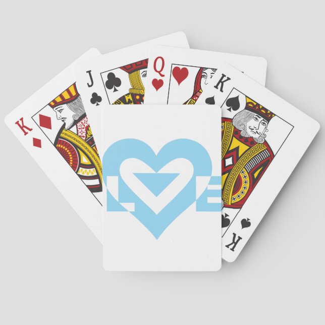 Jeu De Cartes Graphique d'amour cool, Bleu (dos)
