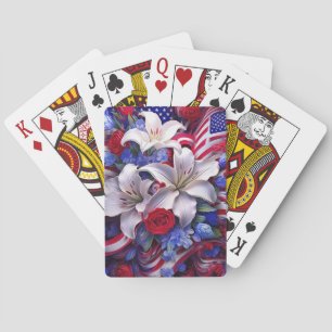 Jeu De Cartes Graphique de design floral patriotique coloré