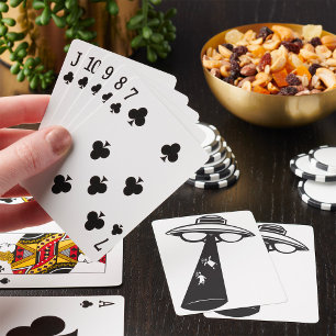 Jeu De Cartes Graphique d'enlèvement d'ovni rétro Alien Sci-Fi