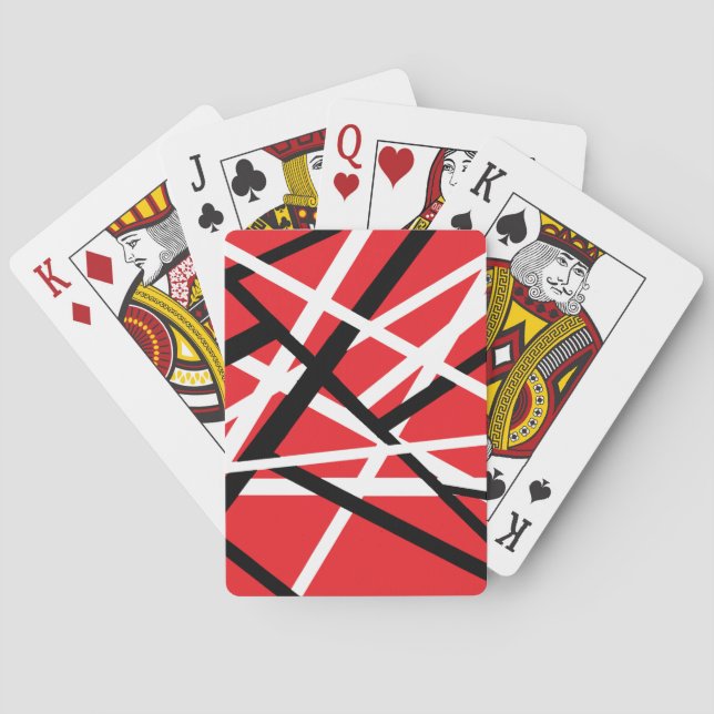 Jeu De Cartes Graphique noir, rouge et blanc (dos)