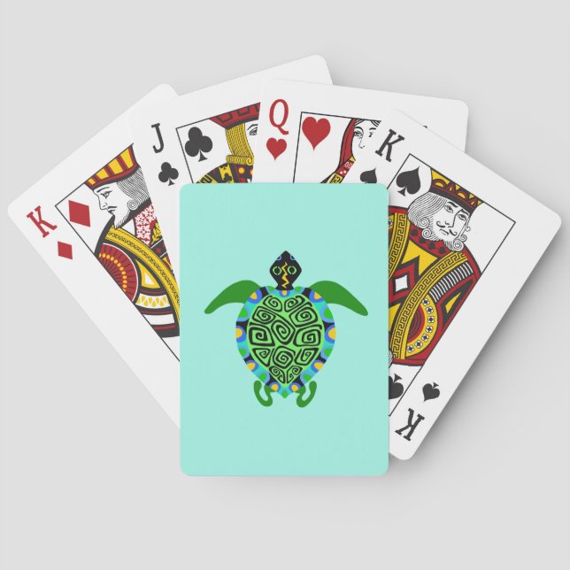 Jeu De Cartes Graphisme - TORTLE - Conservation - Turquoise - (dos)