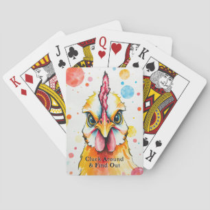 Jeu De Cartes Gras & Coloré Poulet Art Whimsical Ferme Amusante