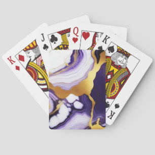 Jeu De Cartes Gras Trendy violet jaune or faux marbre