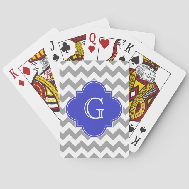 Jeu De Cartes Gray White Chevron Cobalt (dos)