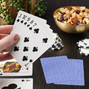 Jeu De Cartes Grec Meander Carré clé H Motif bleu