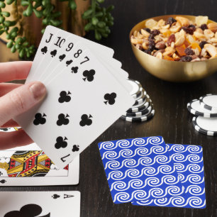 Jeu De Cartes Grec Meander Key Waves Motif Bleu